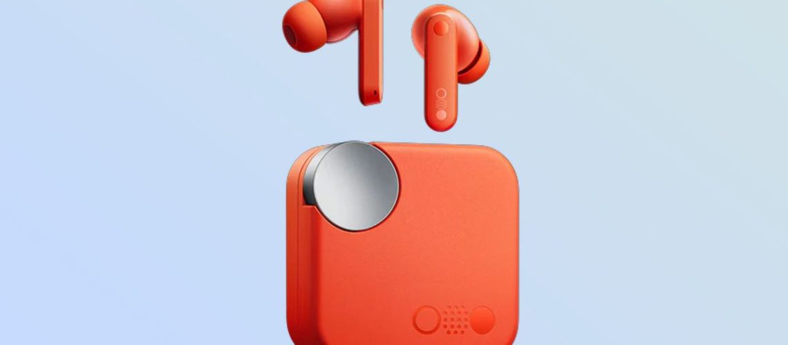 CMF Buds Pro 2 against blue background.