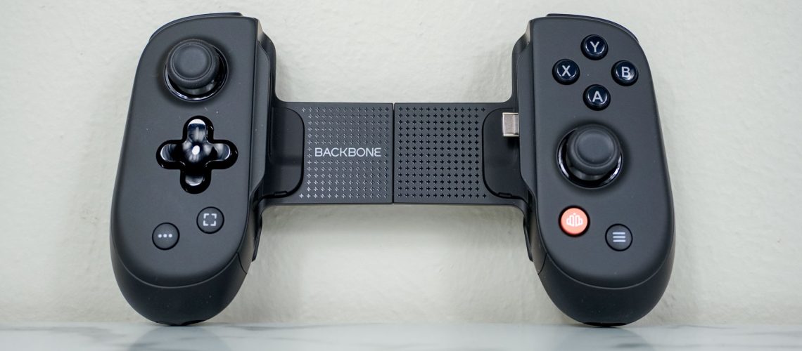 The Backbone Pro controller on a desk