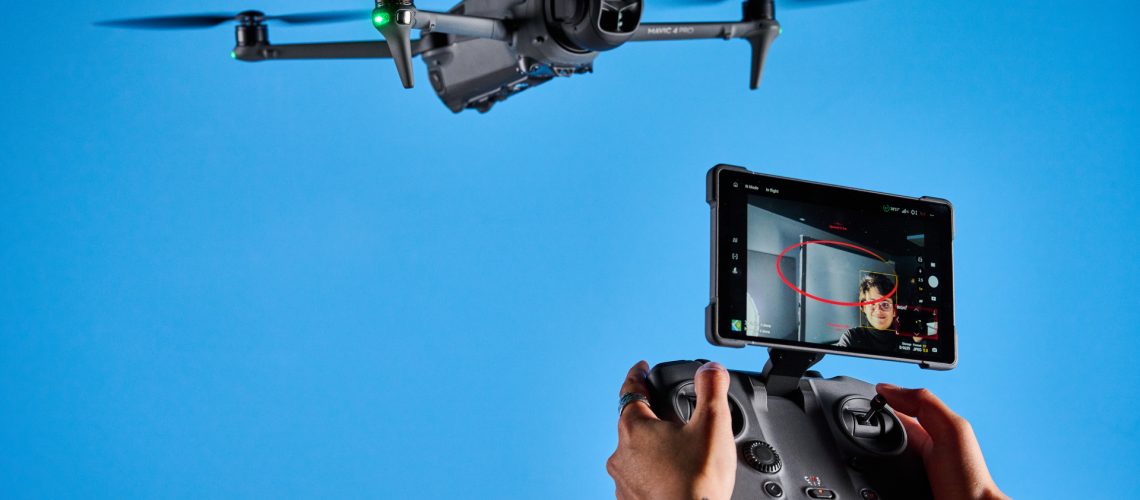 A dark grey DJI Mavic 4 Pro drone