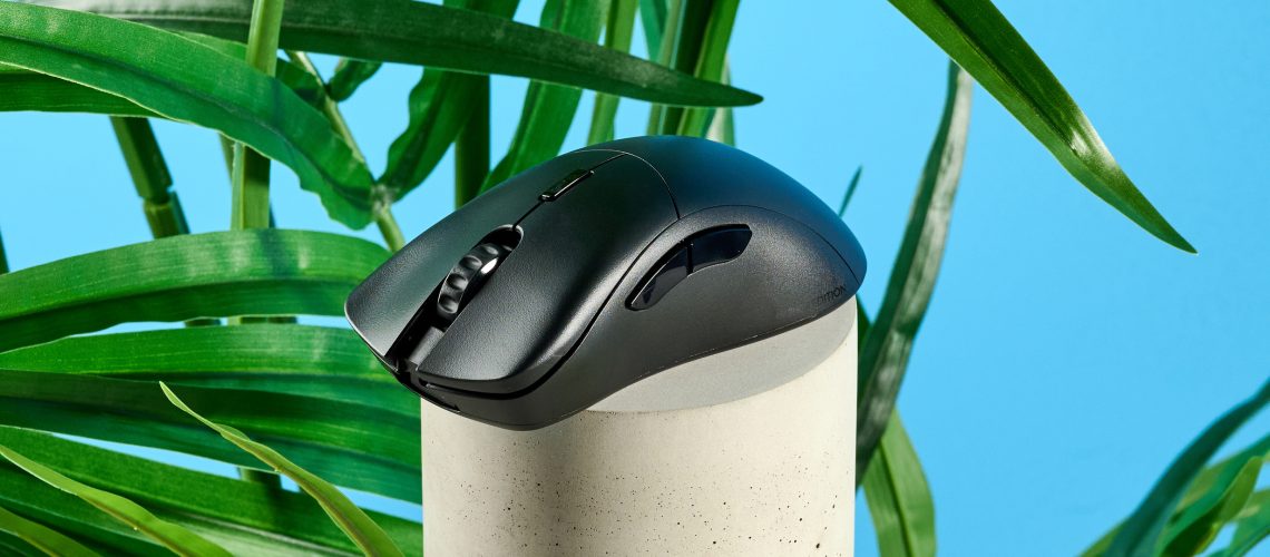 A black Glorious Model D2 Pro wireless gaming mouse