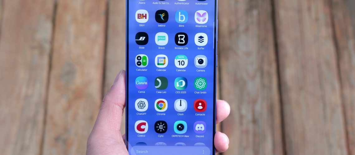 Galaxy S25 Plus held in the hand.