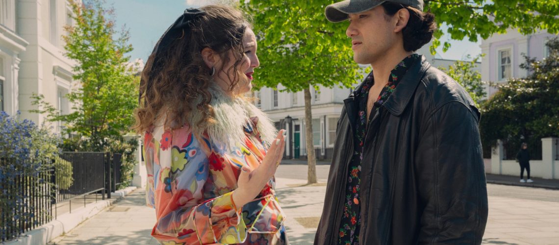 (L-R) Meghan Stalter and Will Sharpe in "Too Much" on Netflix.