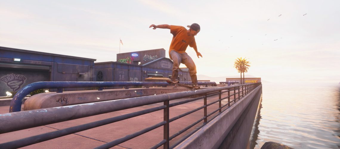 Screenshot from Tony Hawk's Pro Skater 3+4 career mode featuring Andrew Reynolds