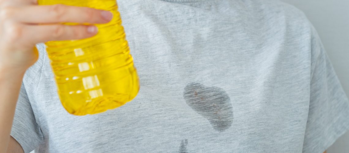 Cooking oil on t-shirt