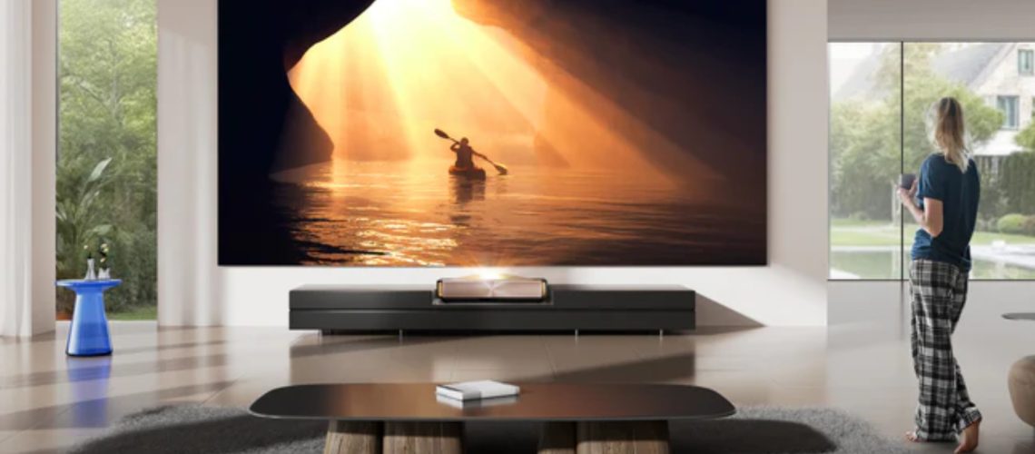 Hisense L9Q on stand in living room