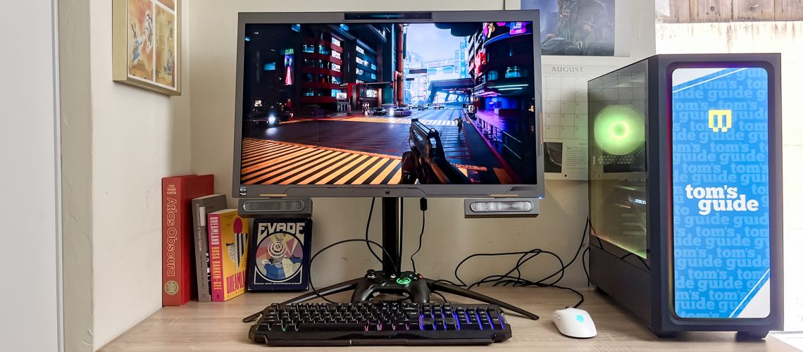 Maingear MG-1 gaming PC review unit in action