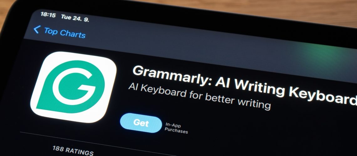 Grammarly download button shown on a screen