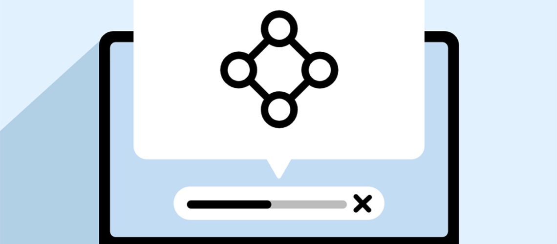 NordVPN graphic displaying cartoon laptop with Meshnet logo