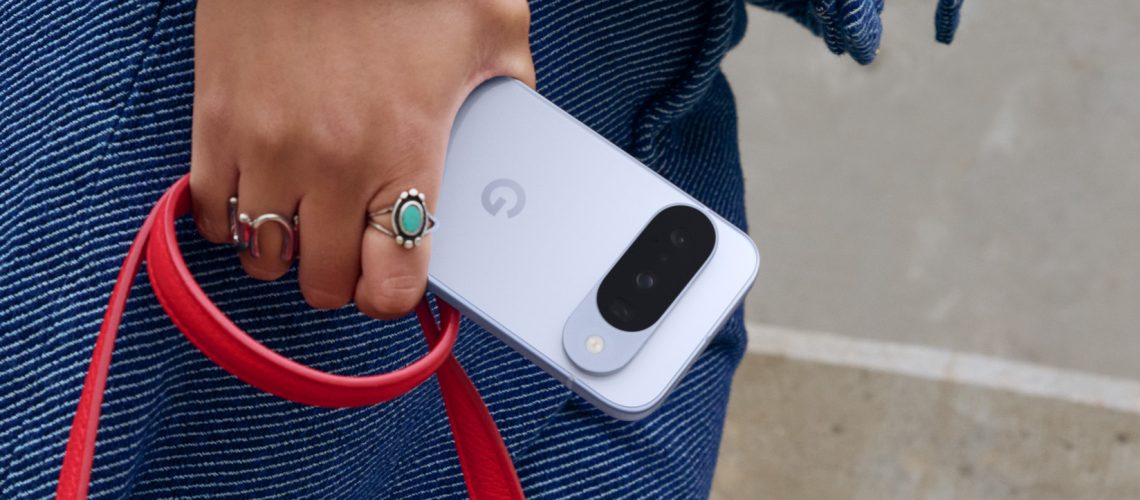 Google Pixel 10 in hand