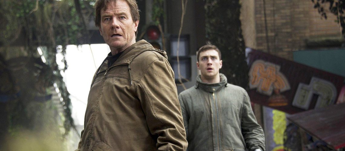 Bryan Cranston and Aaron Taylor-Johnson in "Godzilla" movie (2014)