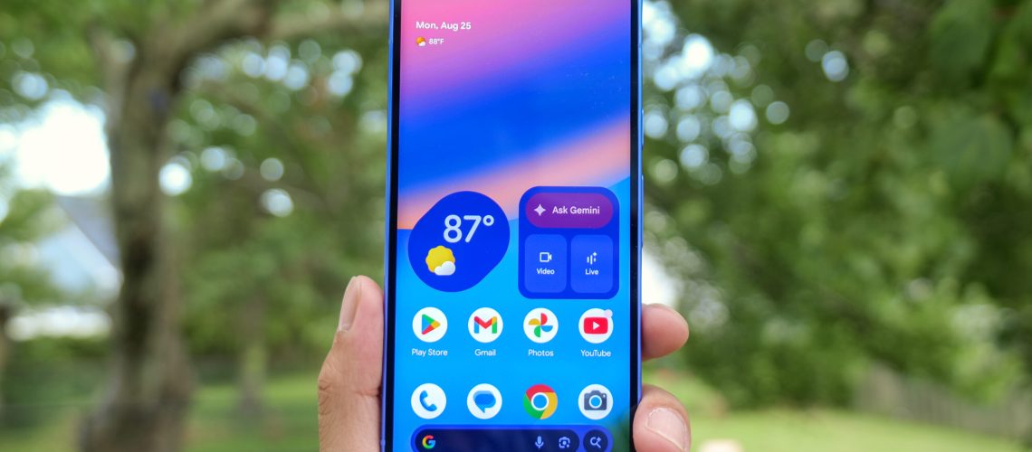 Google Pixel 10 in the hand.