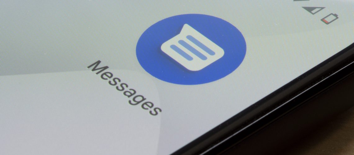 Google Messages logo on a screen