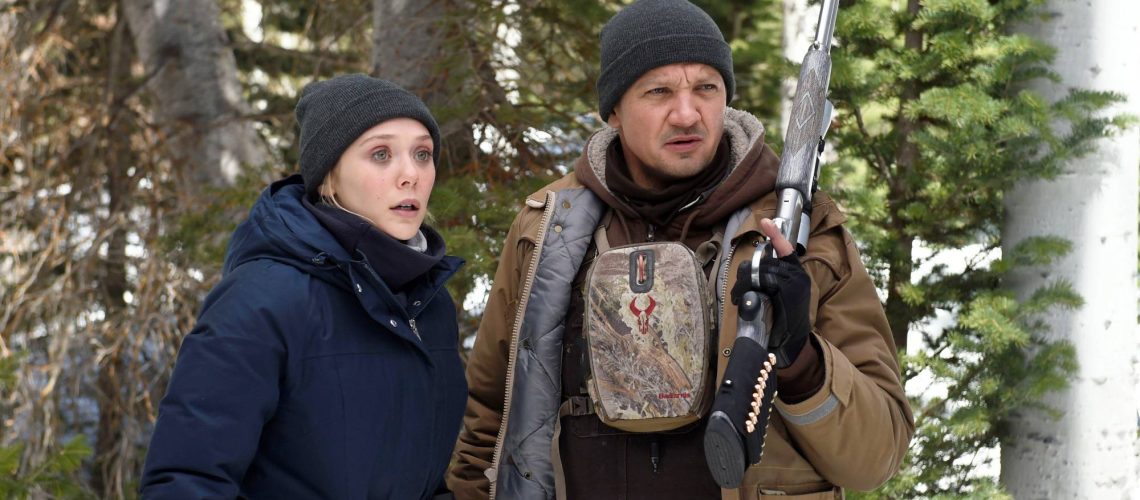 (L-R) Elizabeth Olsen as Jane Banner and Jeremy Renner as Cory Lambert in "Wind River"
