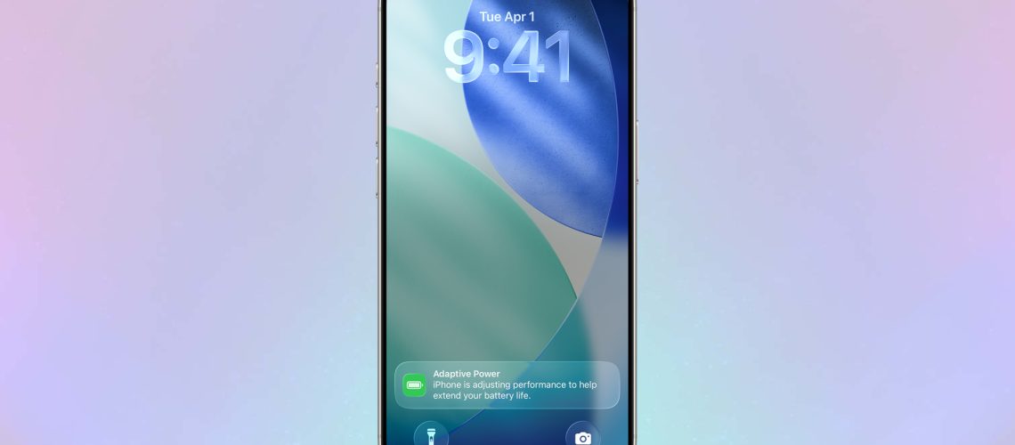 iPhone adaptive power notification on home screen