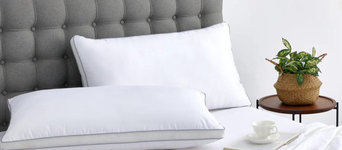 Infrared Dream Pillow set on the bed in a brightly lit room