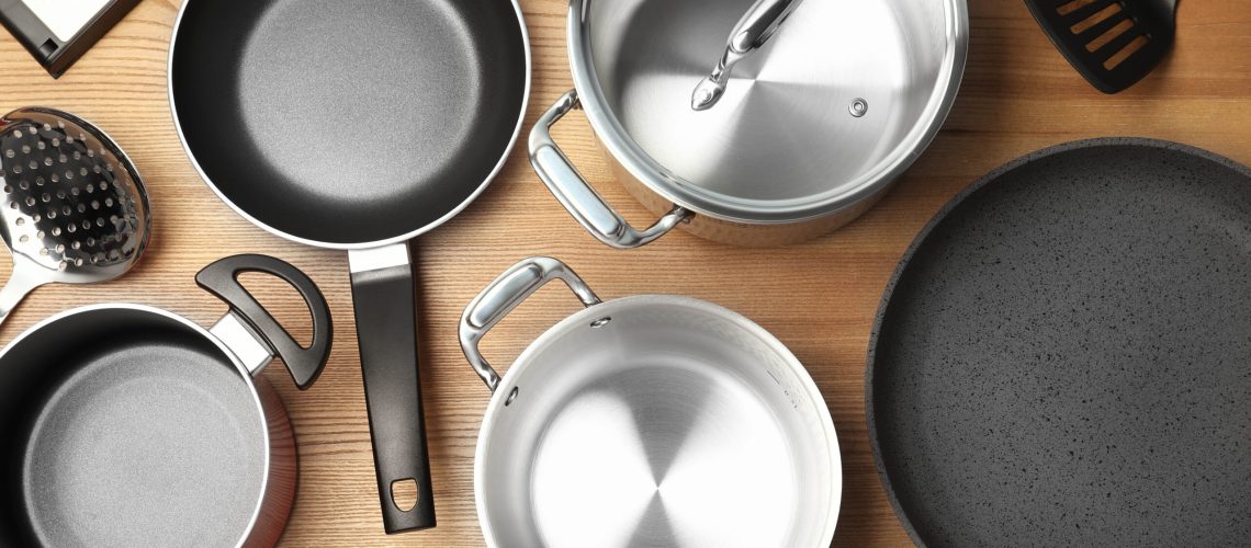Pots and pans on table