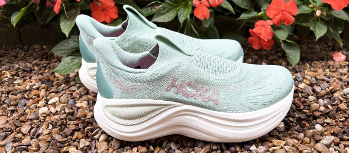 a photo of the Hoka Skyward Laceless recovery shoe