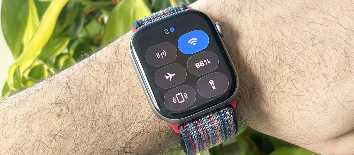 Apple Watch Series 11 close-up showing the remaining battery life after 24 hours