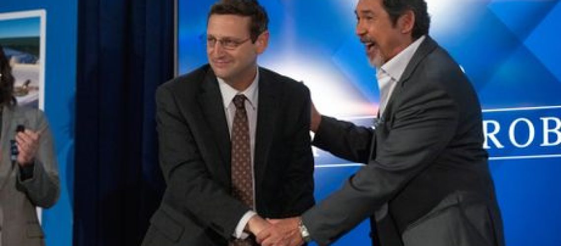 L-R: Tim Robinson and Lou Diamond Phillips in a scene from HBO's "The Chair Company"