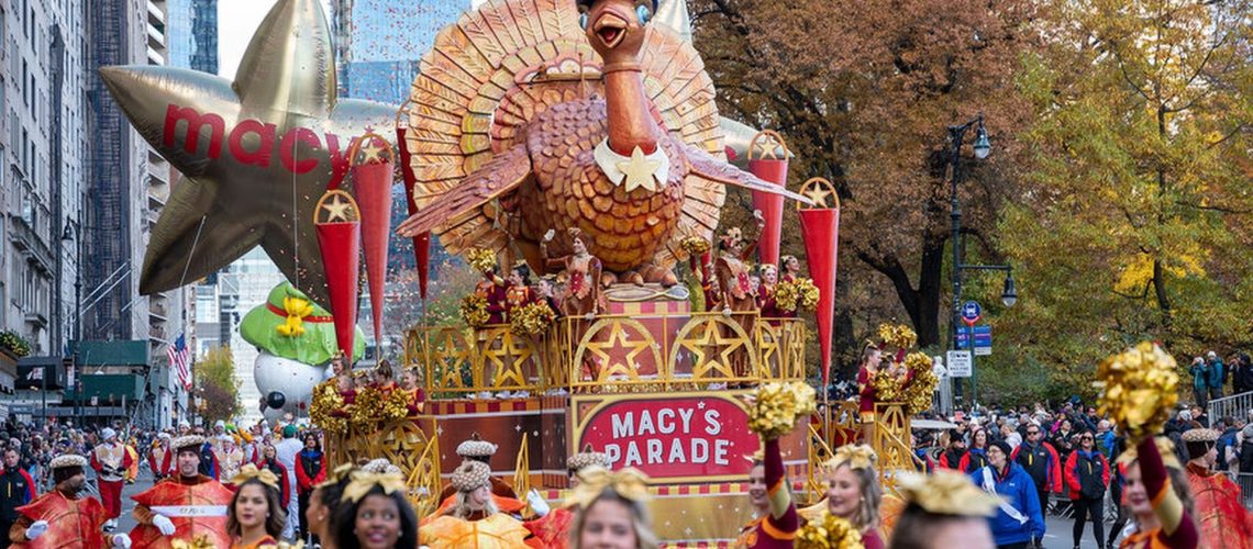 The Tom Turkey float at the 2023 Macy's Thanksgiving Day Parade ahead of the 2025 edition of the event