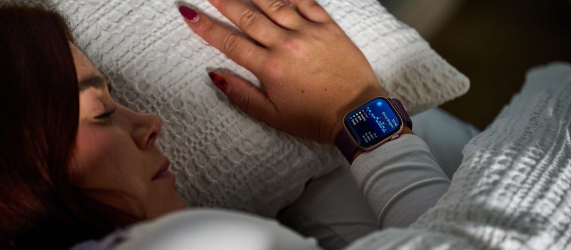 Our sleep tech tester testing the Apple Watch 10