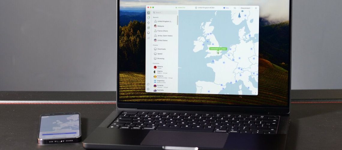 NordVPN on a Mac and iPhone