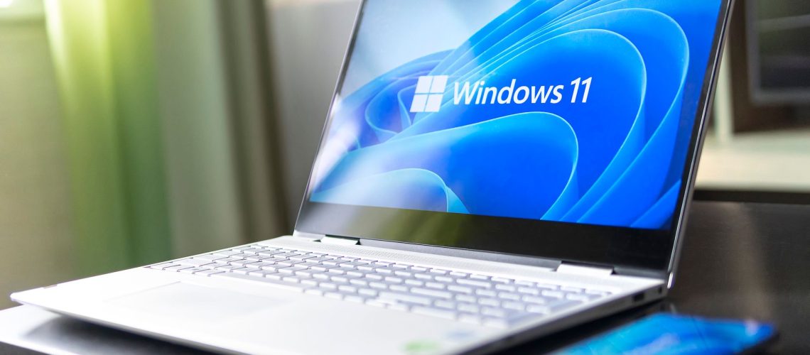 A Windows 11 laptop, demonstrating how to run Android apps on Windows 11