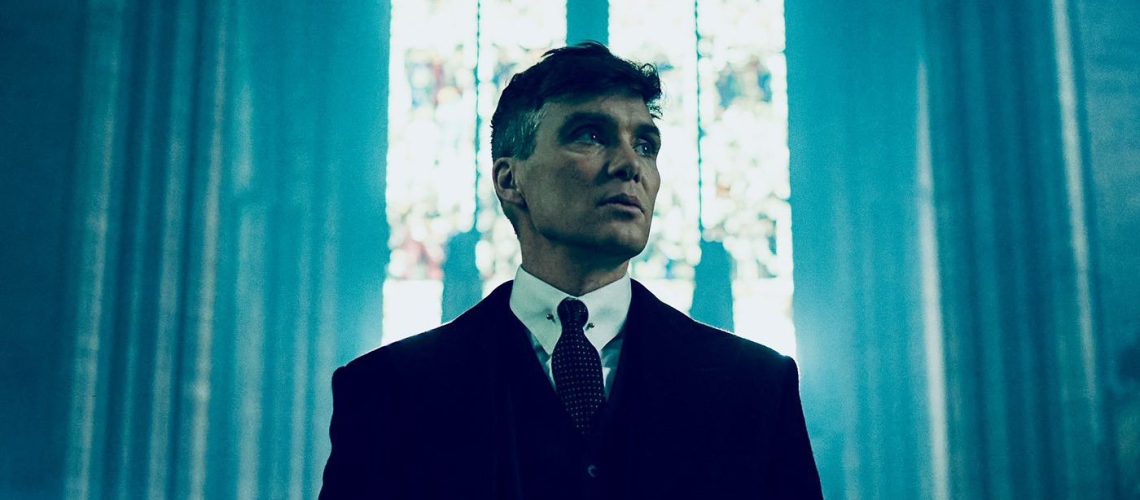 Cillian Murphy as Tommy Shelby, in a church, in a still image from Peaky Blinders season 6