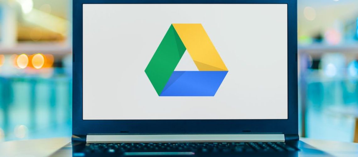Image of Google Drive logo on a laptop screen