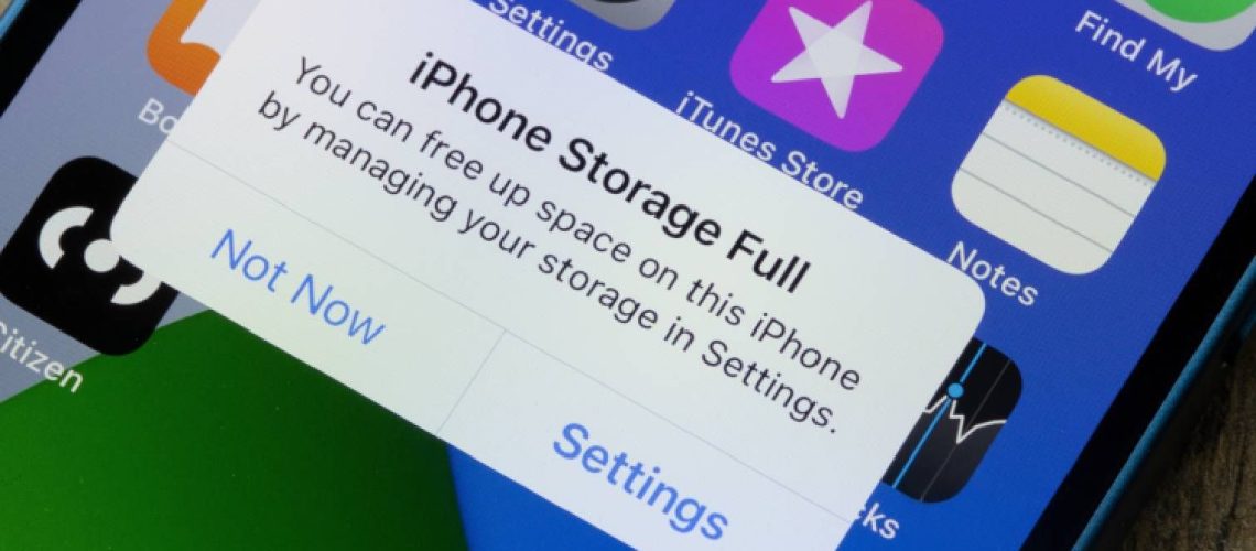 iPhone storage full message on iPhone