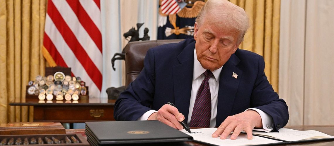 President Trump signing an executive order