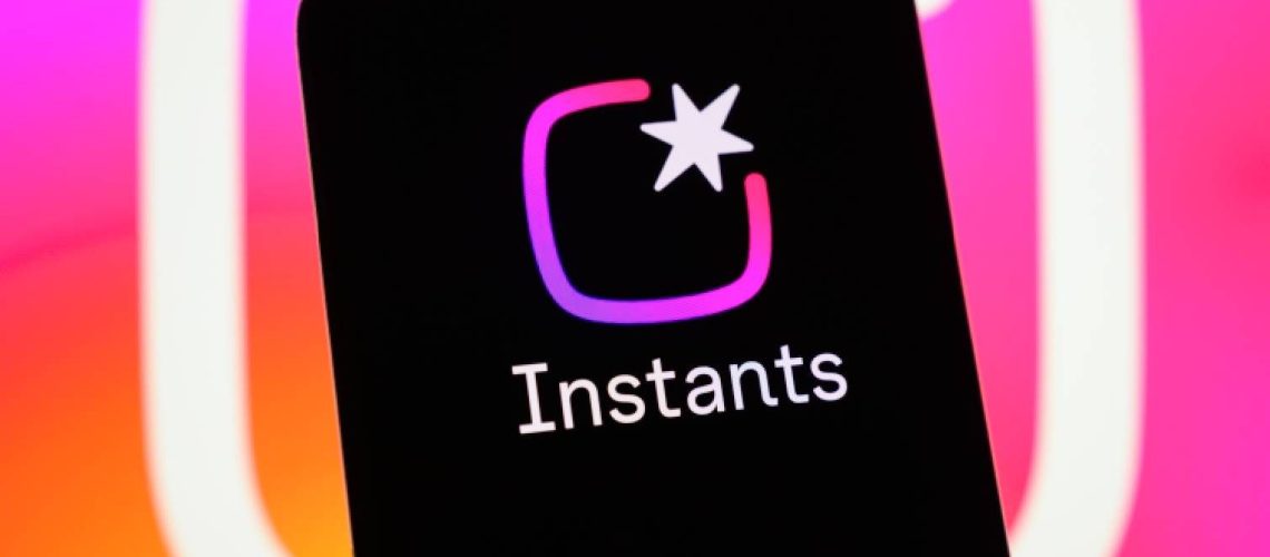 Instagram instants next to Instagram logo