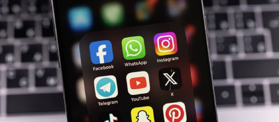 iPhone showing social media apps