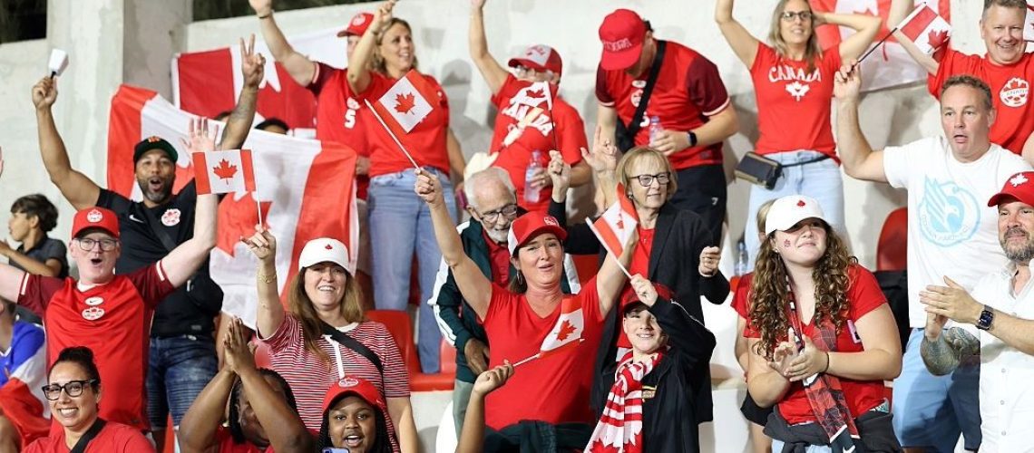 Canada fans celebrate a goal in the build up to the World Cup