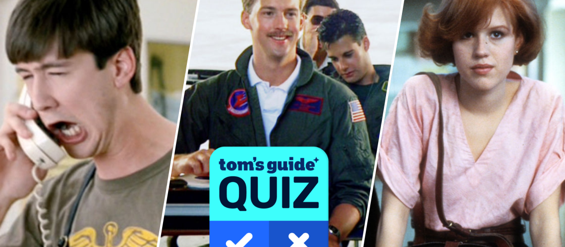 A composite image shows 3 characters from different 1980s movies, with the 'Tom's Guide quiz' graphic overlaid