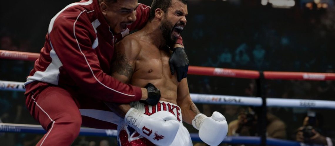 Still from "Fightland" TV show, with Howard Charles as Duke Kilroy
