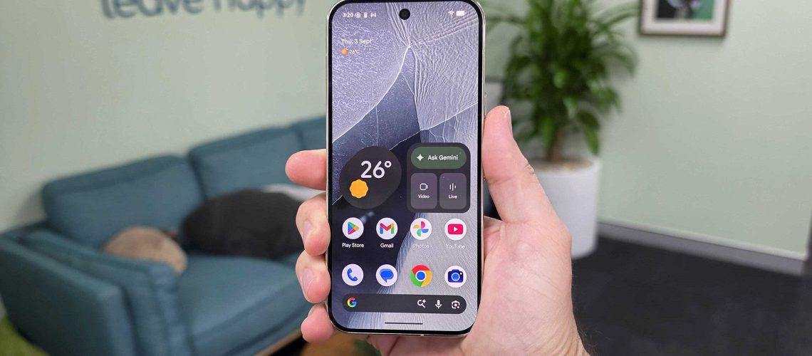 In-hand image of Google Pixel 11 Pro showing the display