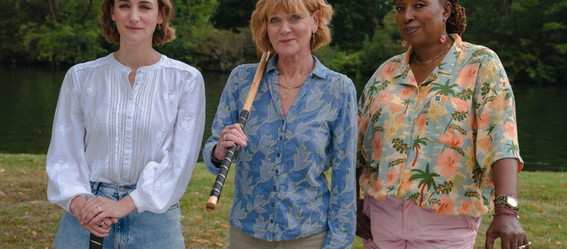 Judith, Suzie, and Becks in "The Marlow Murder Club"