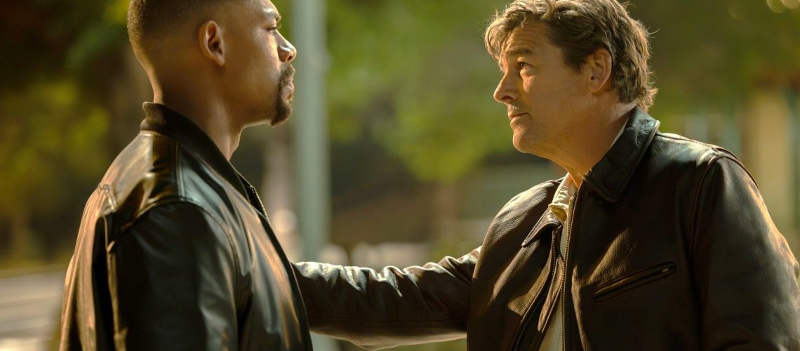(L-R) Aaron Pierre and Kyle Chandler in "Lanterns"