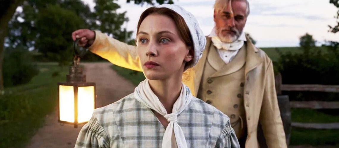 Sarah Gadon and Paul Gross in Alias Grace miniseries on Netflix