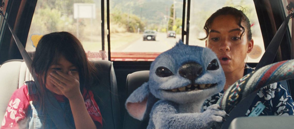 Maia Kealoha as Lilo, Stitch and Sydney Agudong as Nani in Disney’s live-action "Lilo &amp; Stitch" movie (2025)