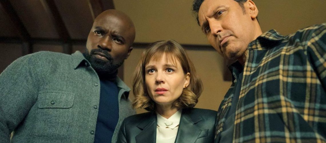 Mike Colter, Katja Herberts and Aasif Mandvi in Evil