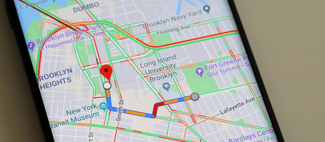 An Android phone running google maps - representing how to disable location tracking on Android