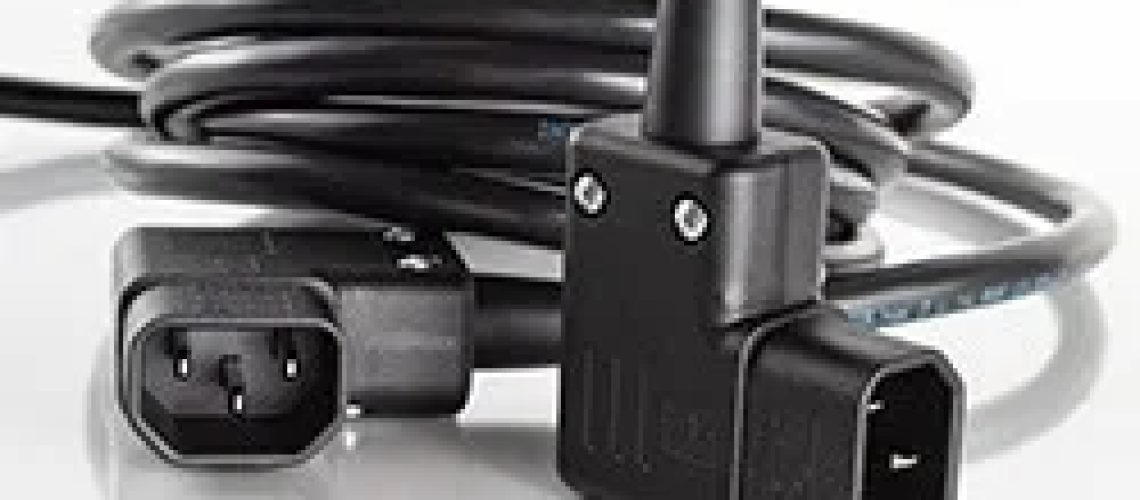 Interpower® משיקה מחבר תקע זוויתי של IEC 60320 ברחוט מחדש בשחור