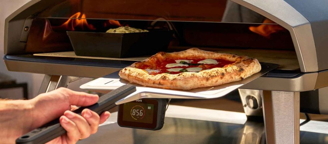 The Ooni Koda 2 pizza over in use