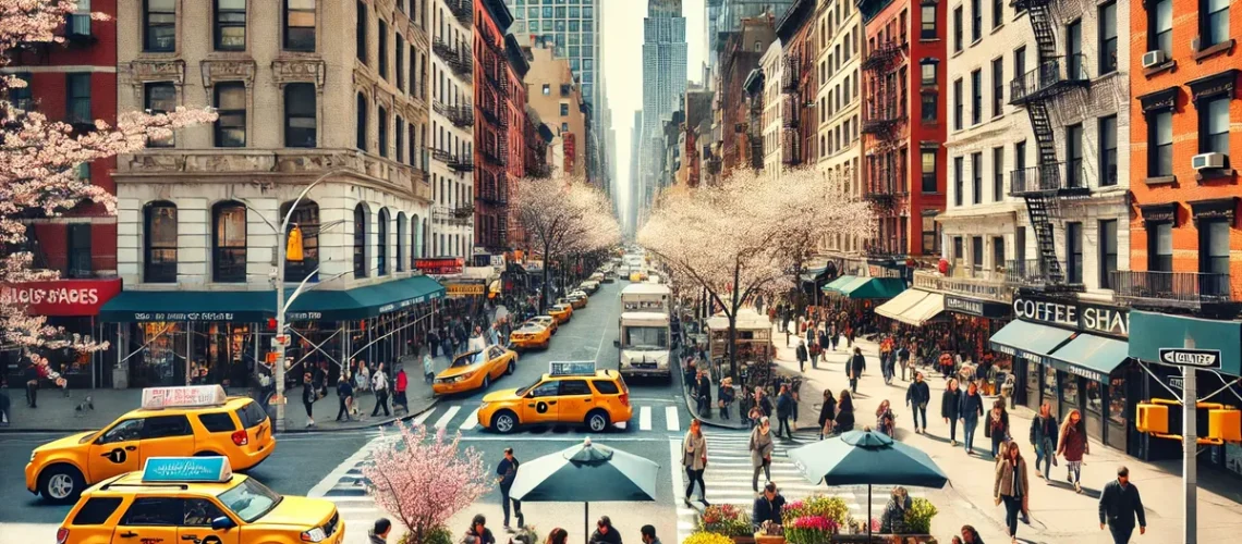 nyc spring day AI image