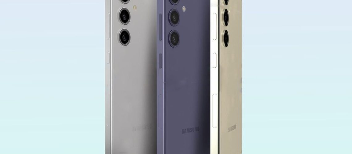 Samsung Galaxy S24 in three of its four colors