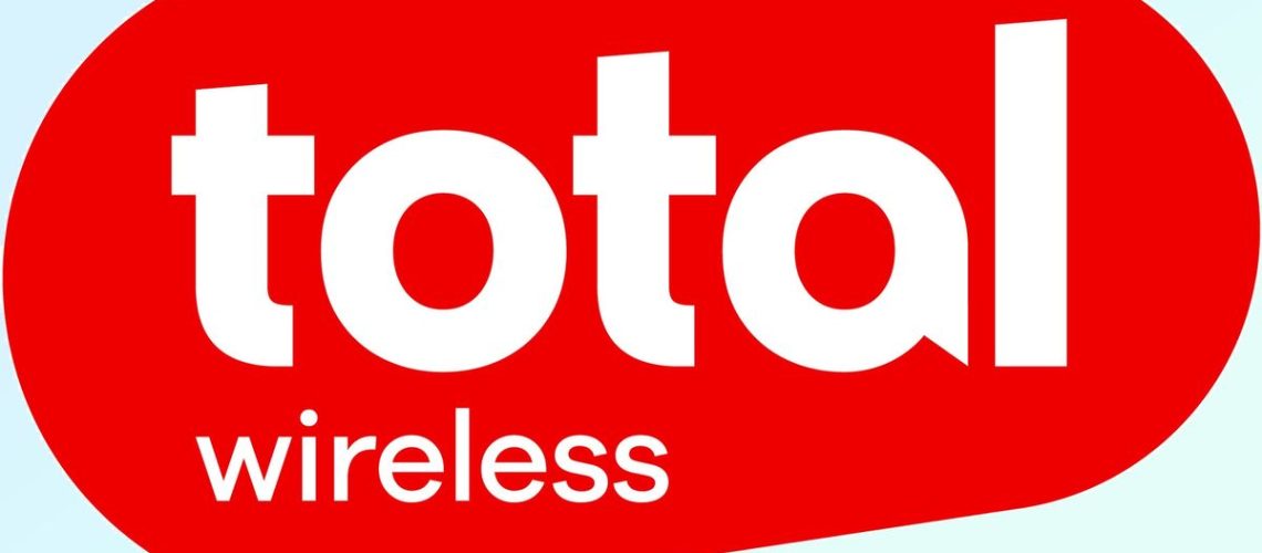 Total Wireless logo on blue background