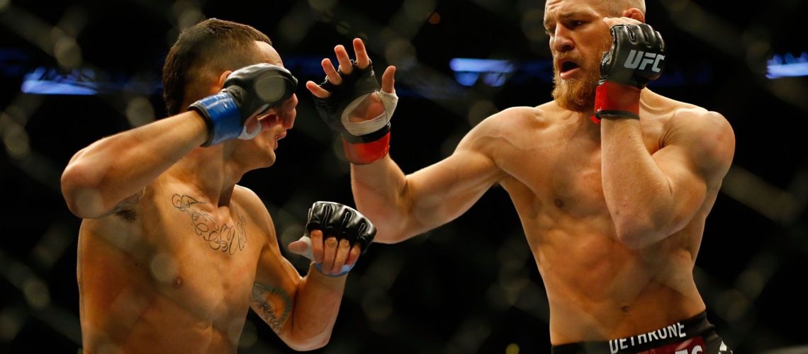 Max Holloway fighting Conor McGregor at UFC Fight Night: Shogun vs Sonnen in 2013