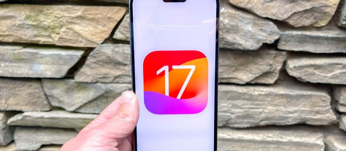 iOS 17 logo on iPhone